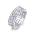 Waterlight Moissanite Eternity Band Ring in Sterling Silver