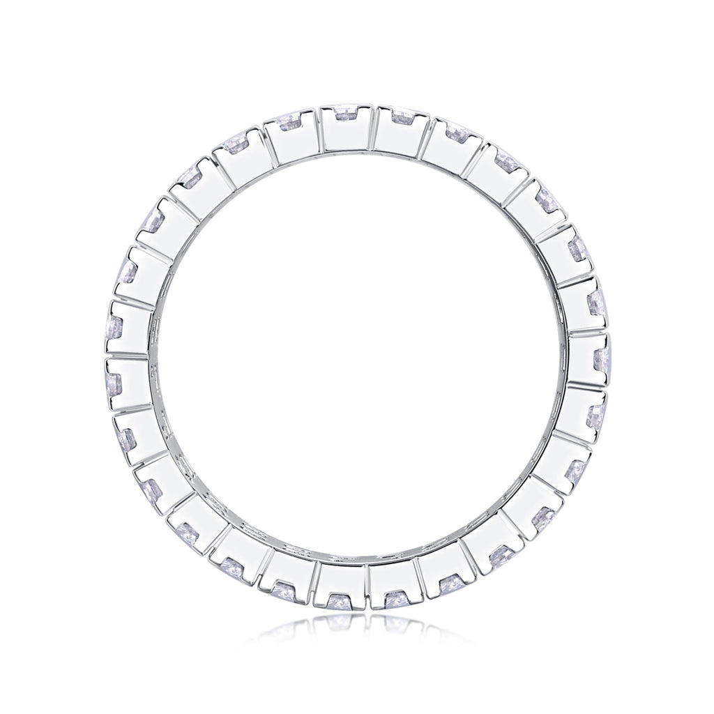 Waterlight Moissanite Eternity Band Ring in Sterling Silver