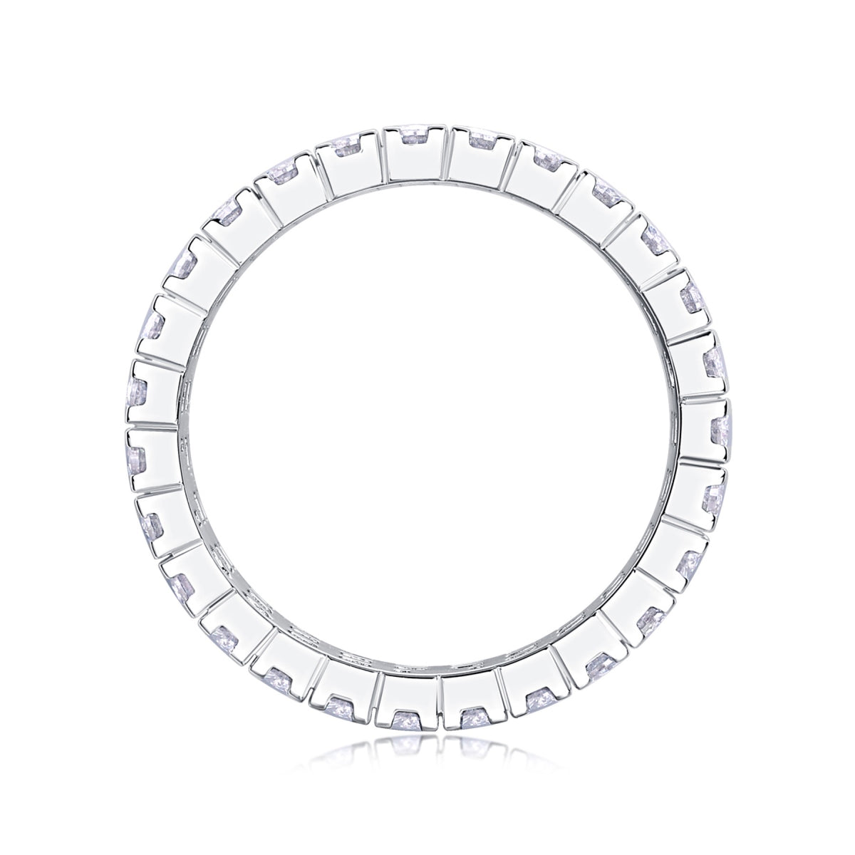 Waterlight Moissanite Eternity Band Ring in Sterling Silver