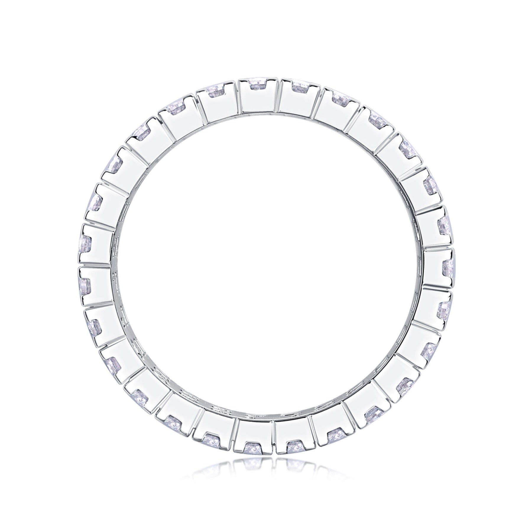 Waterlight Moissanite Eternity Band Ring in Sterling Silver