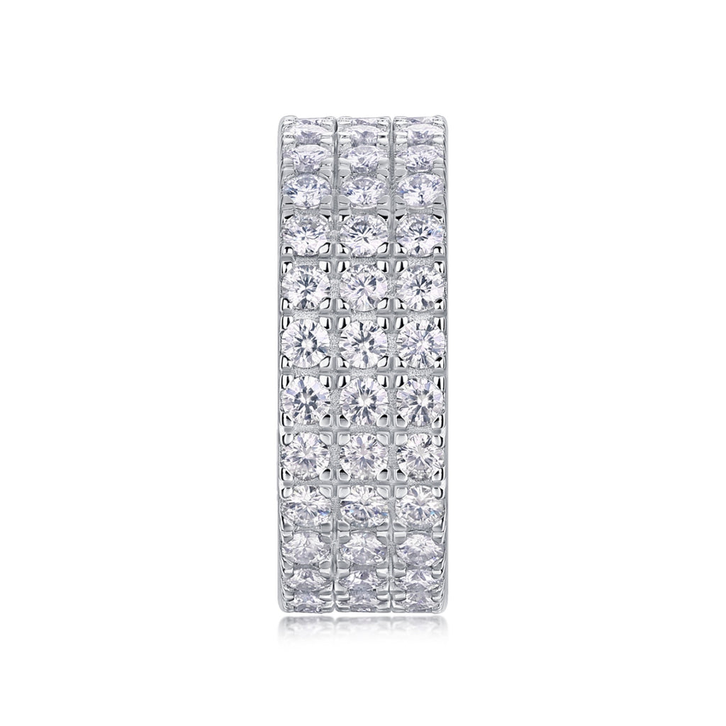 Waterlight Moissanite Eternity Band Ring in Sterling Silver
