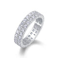 Crystal Moissanite Eternity Band Ring in Sterling Silver