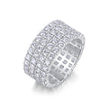 Shimmerwave Moissanite Eternity Band Ring in Sterling Silver
