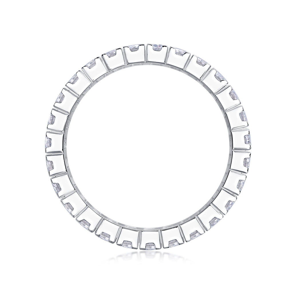 Shimmerwave Moissanite Eternity Band Ring in Sterling Silver