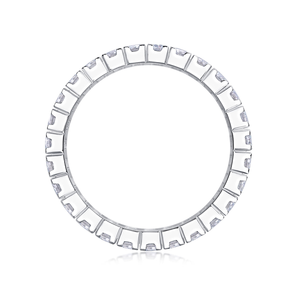 Shimmerwave Moissanite Eternity Band Ring in Sterling Silver