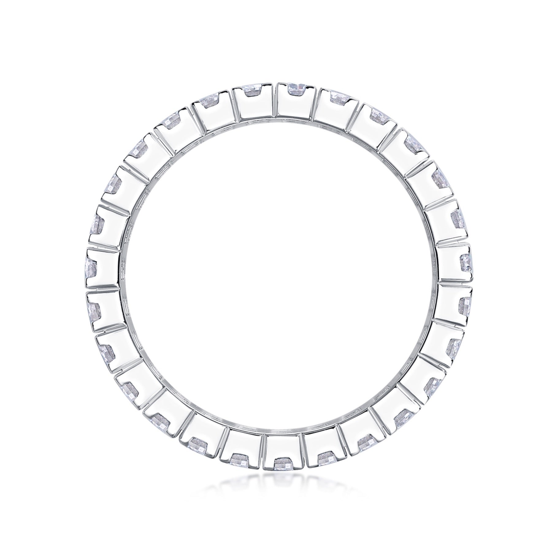 Shimmerwave Moissanite Eternity Band Ring in Sterling Silver