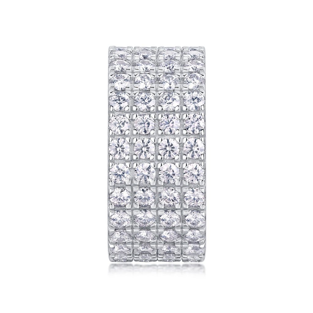 Shimmerwave Moissanite Eternity Band Ring in Sterling Silver