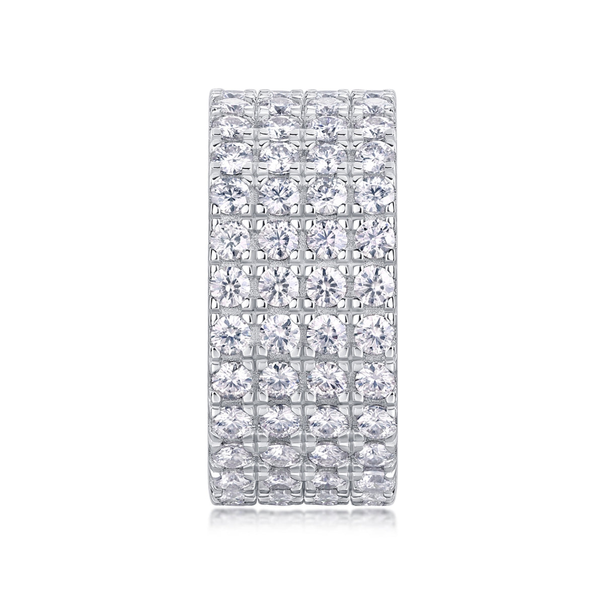 Shimmerwave Moissanite Eternity Band Ring in Sterling Silver