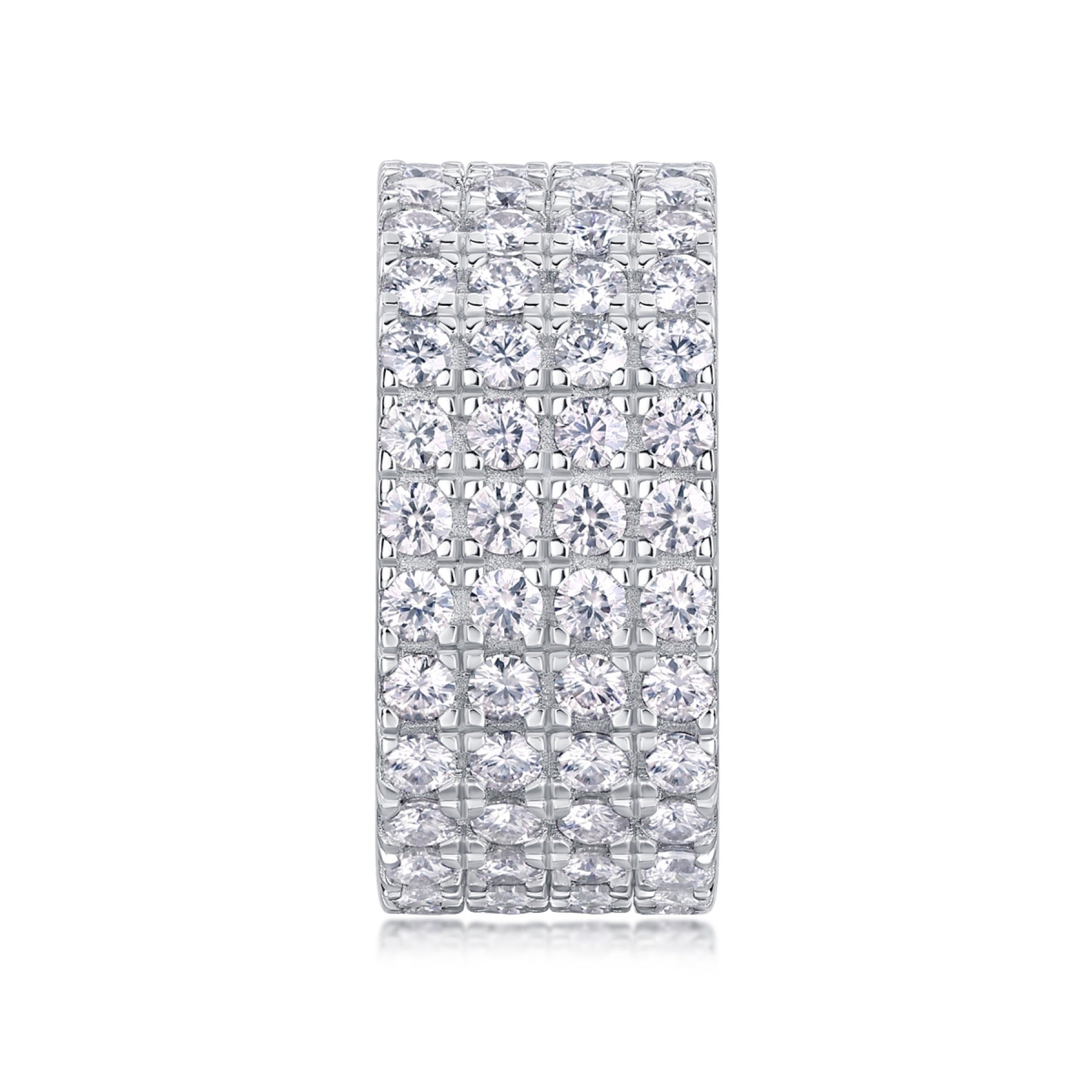 Shimmerwave Moissanite Eternity Band Ring in Sterling Silver