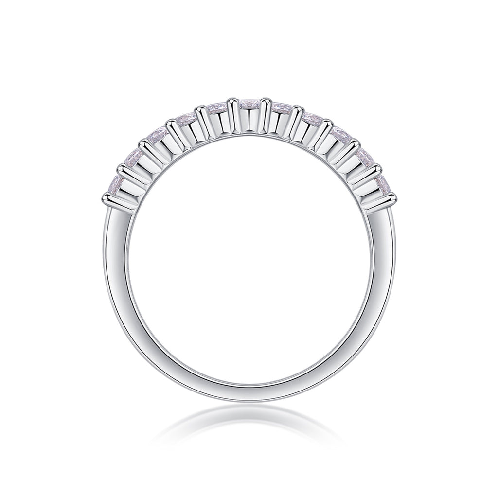 Trajectory Moissanite Band Ring in Sterling Silver
