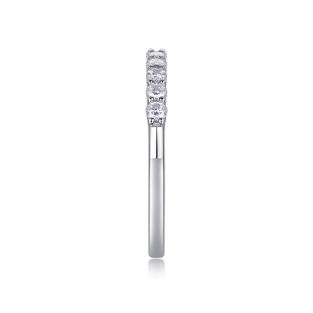 Trajectory Moissanite Band Ring in Sterling Silver