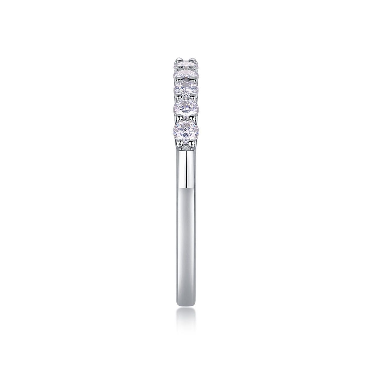 Trajectory Moissanite Band Ring in Sterling Silver