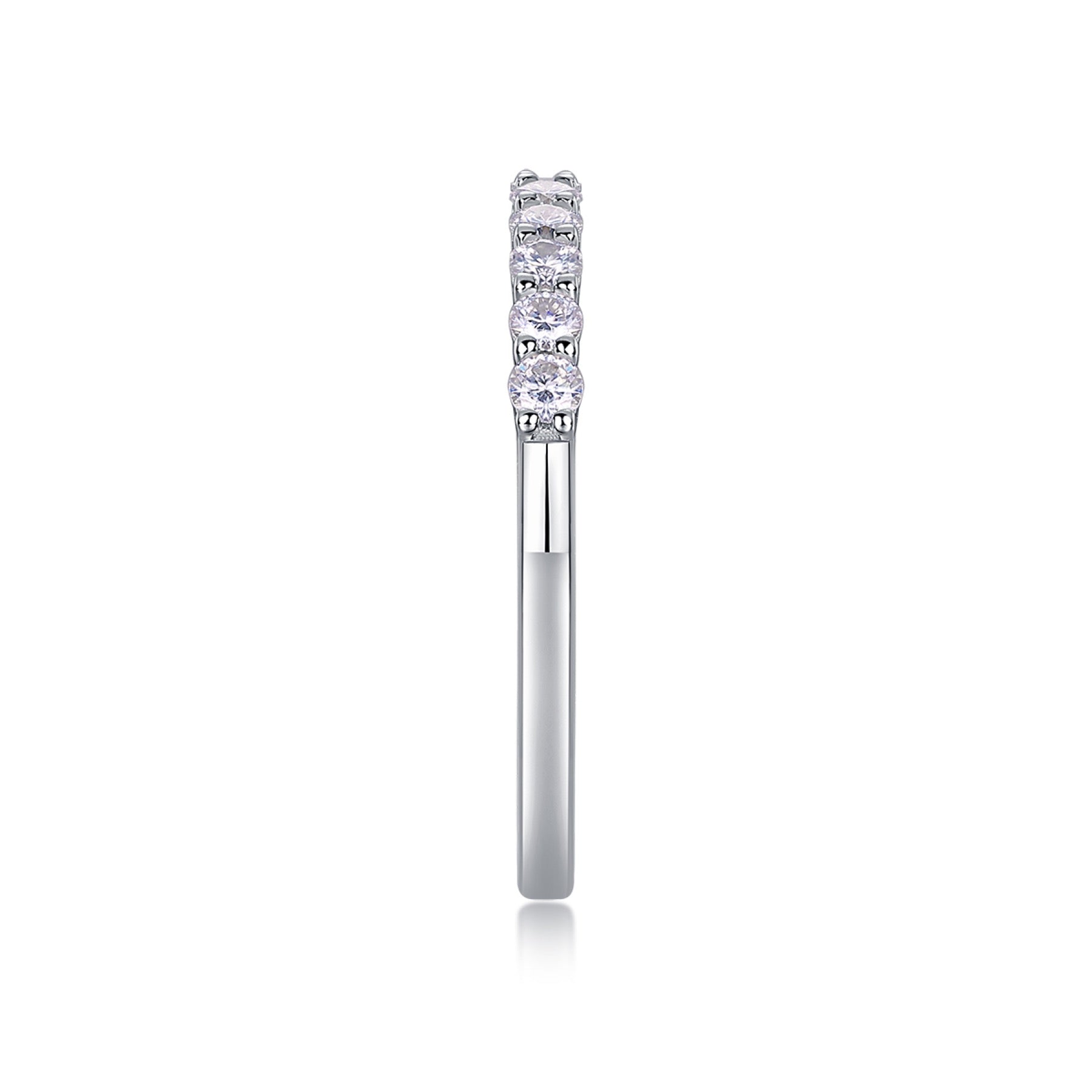Trajectory Moissanite Band Ring in Sterling Silver