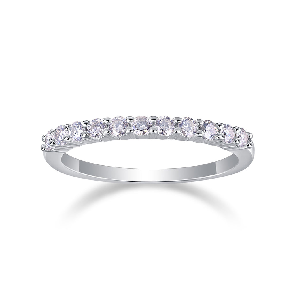 Trajectory Moissanite Band Ring in Sterling Silver
