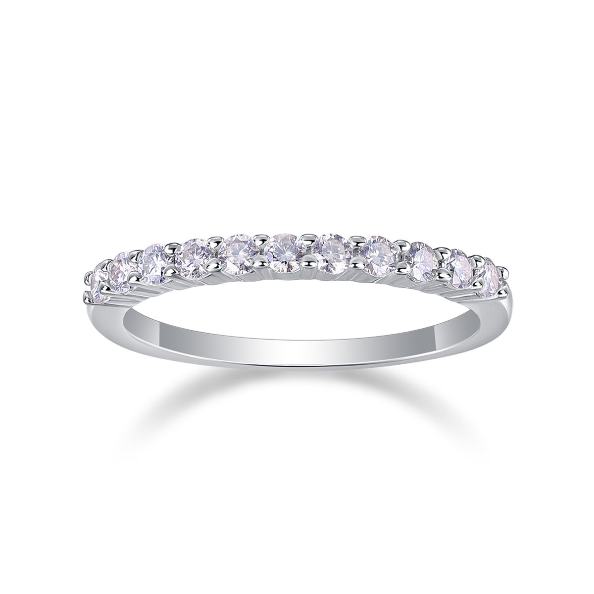 Trajectory Moissanite Band Ring in Sterling Silver