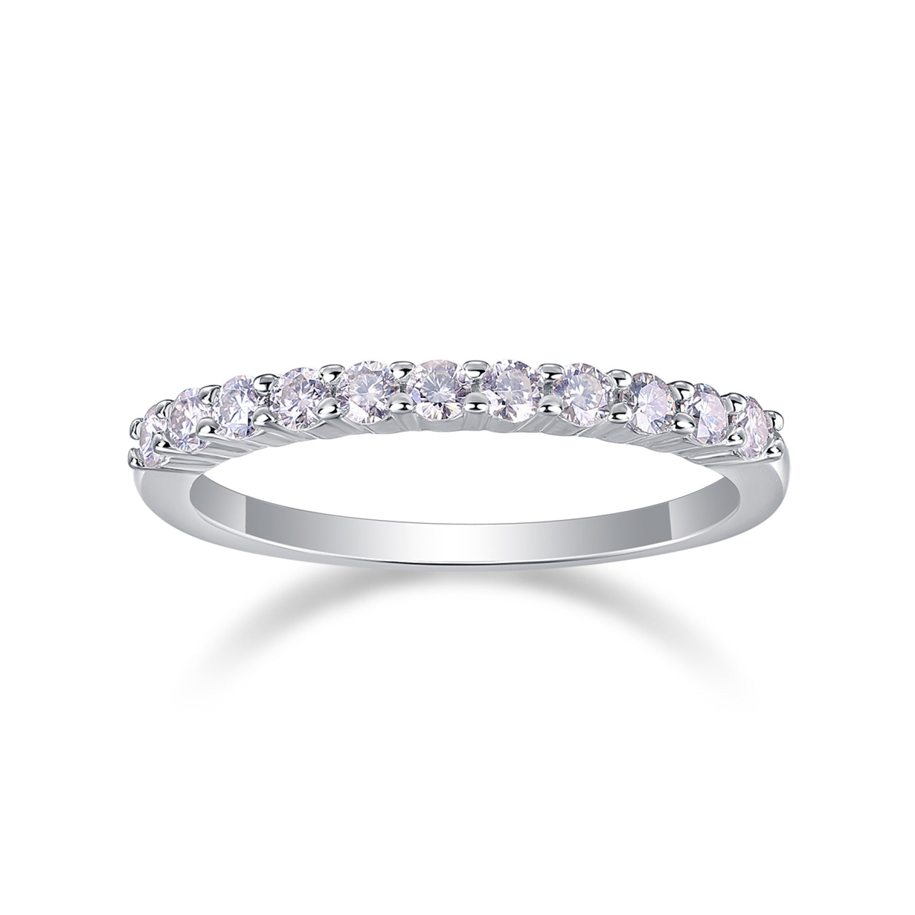 Trajectory Moissanite Band Ring in Sterling Silver
