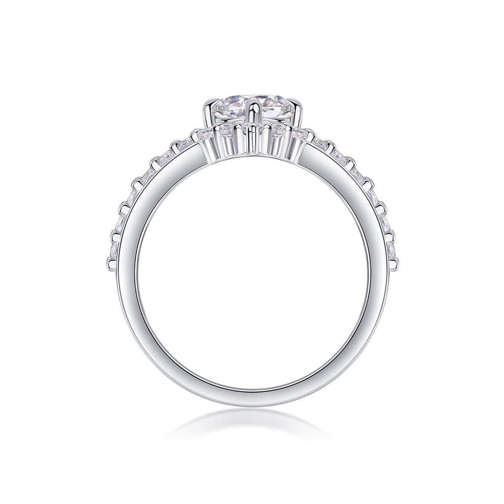 Crownlove Moissanite Band Ring in Sterling Silver