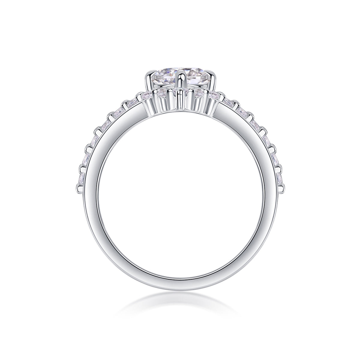 Crownlove 1 Carat Moissanite Band Ring in Sterling Silver