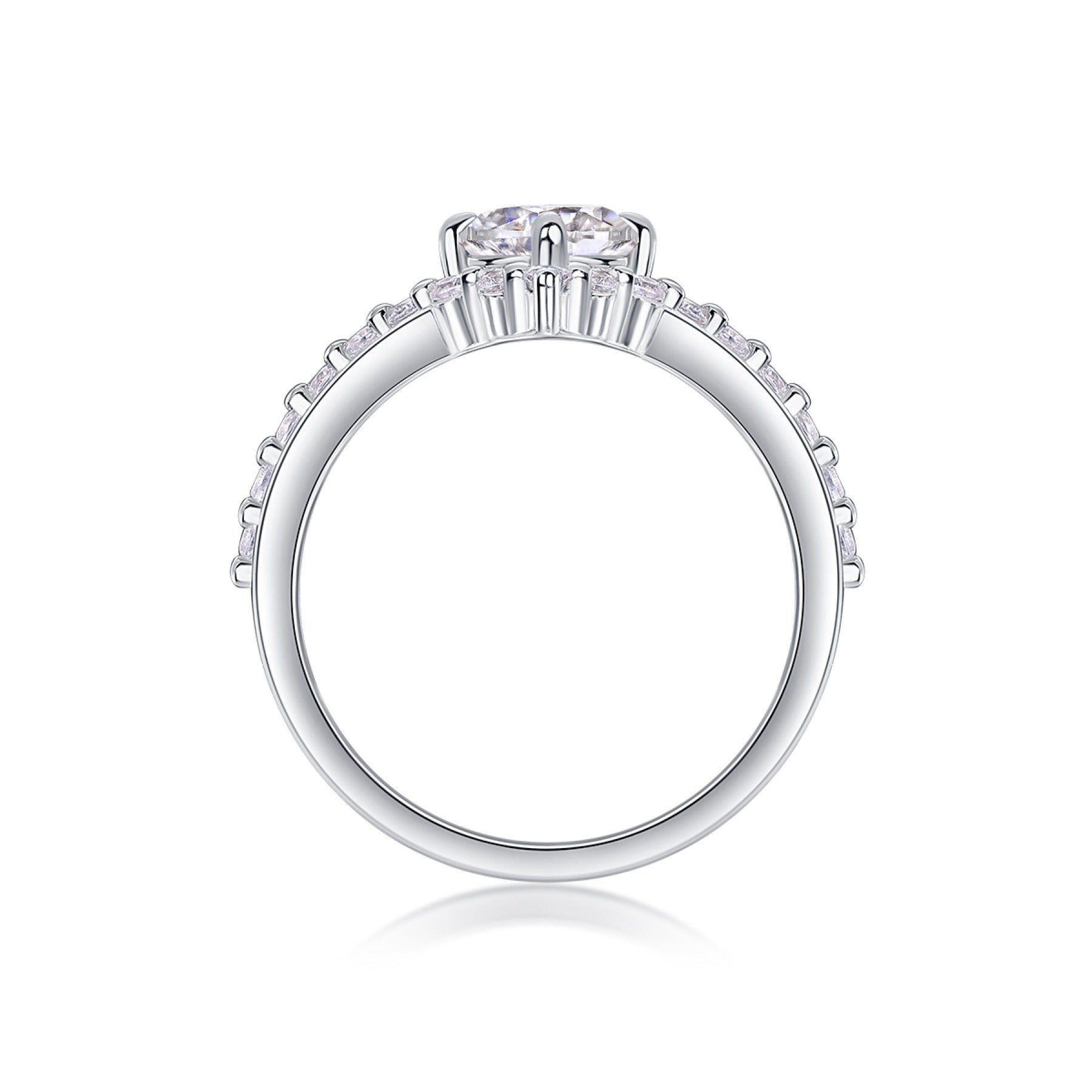 Crownlove Moissanite Band Ring in Sterling Silver