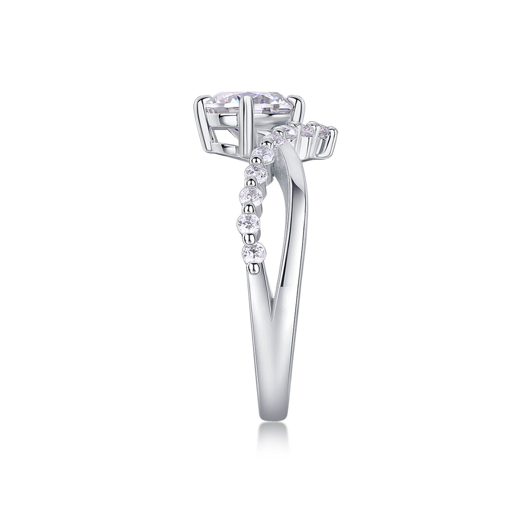 Crownlove Moissanite Band Ring in Sterling Silver