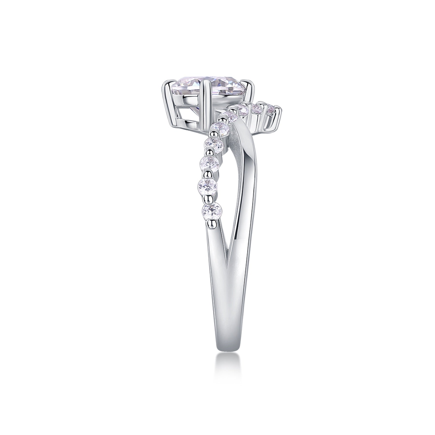 Crownlove Moissanite Band Ring in Sterling Silver