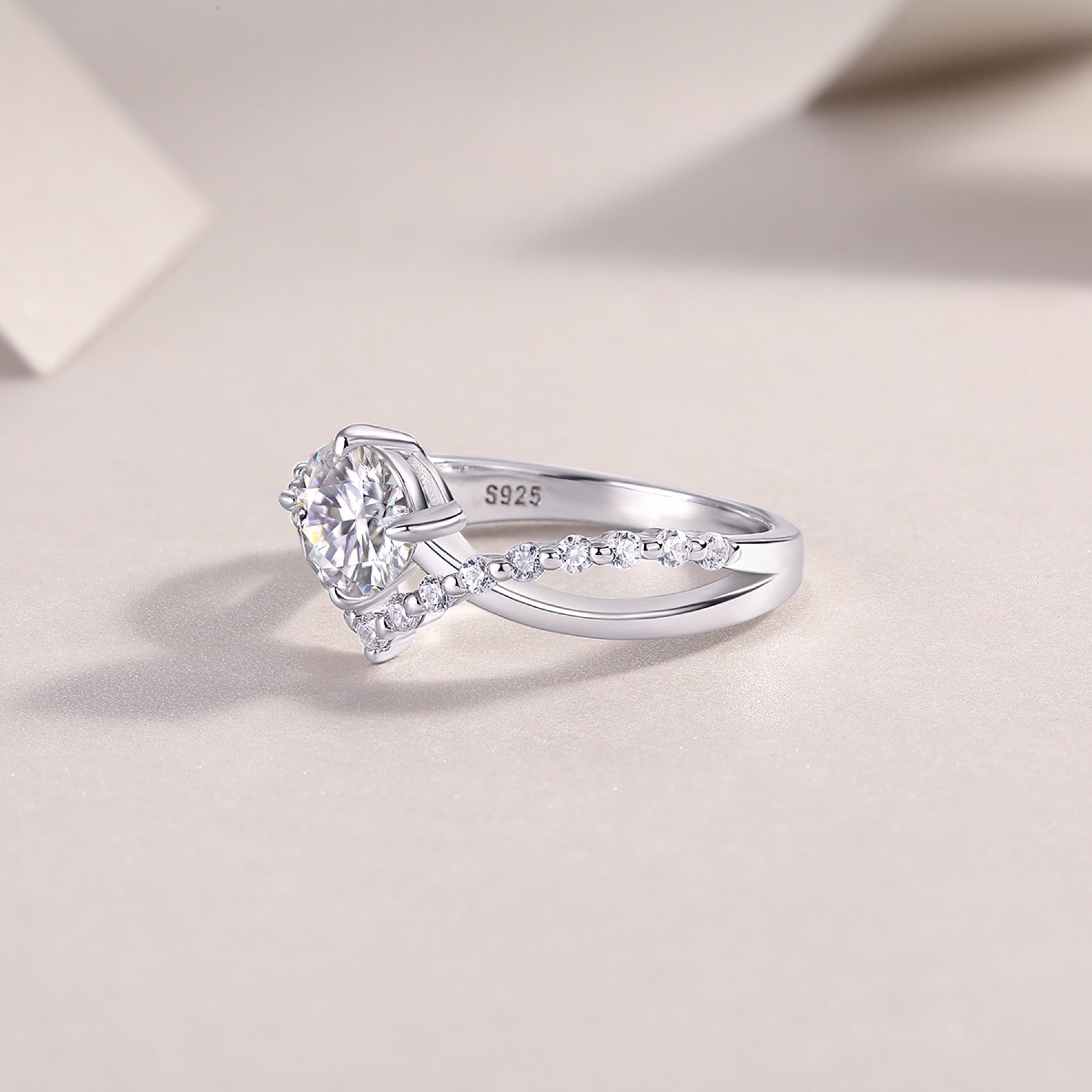 Crownlove Moissanite Band Ring in Sterling Silver