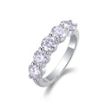 Tercet Moissanite Five-Stone Ring in Sterling Silver