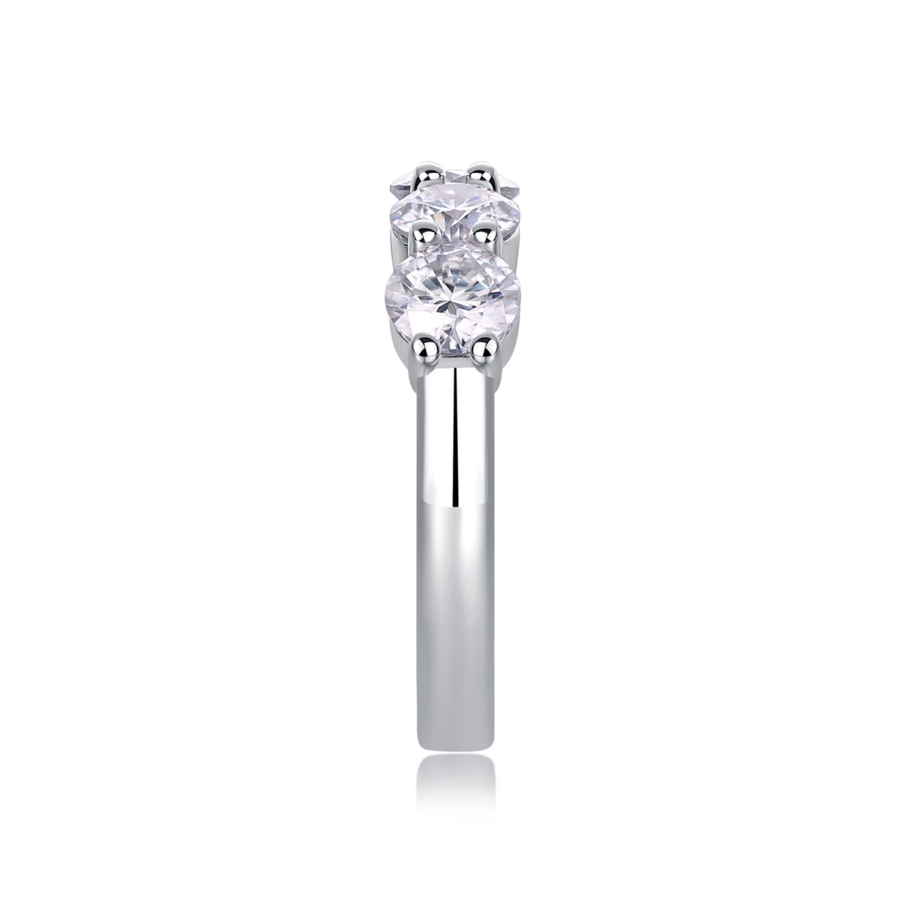 Tercet Moissanite Five-Stone Ring in Sterling Silver