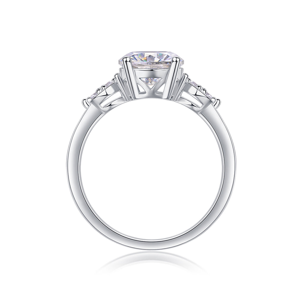 Leap 2 Carat Moissanite Solitaire Ring in Sterling Silver