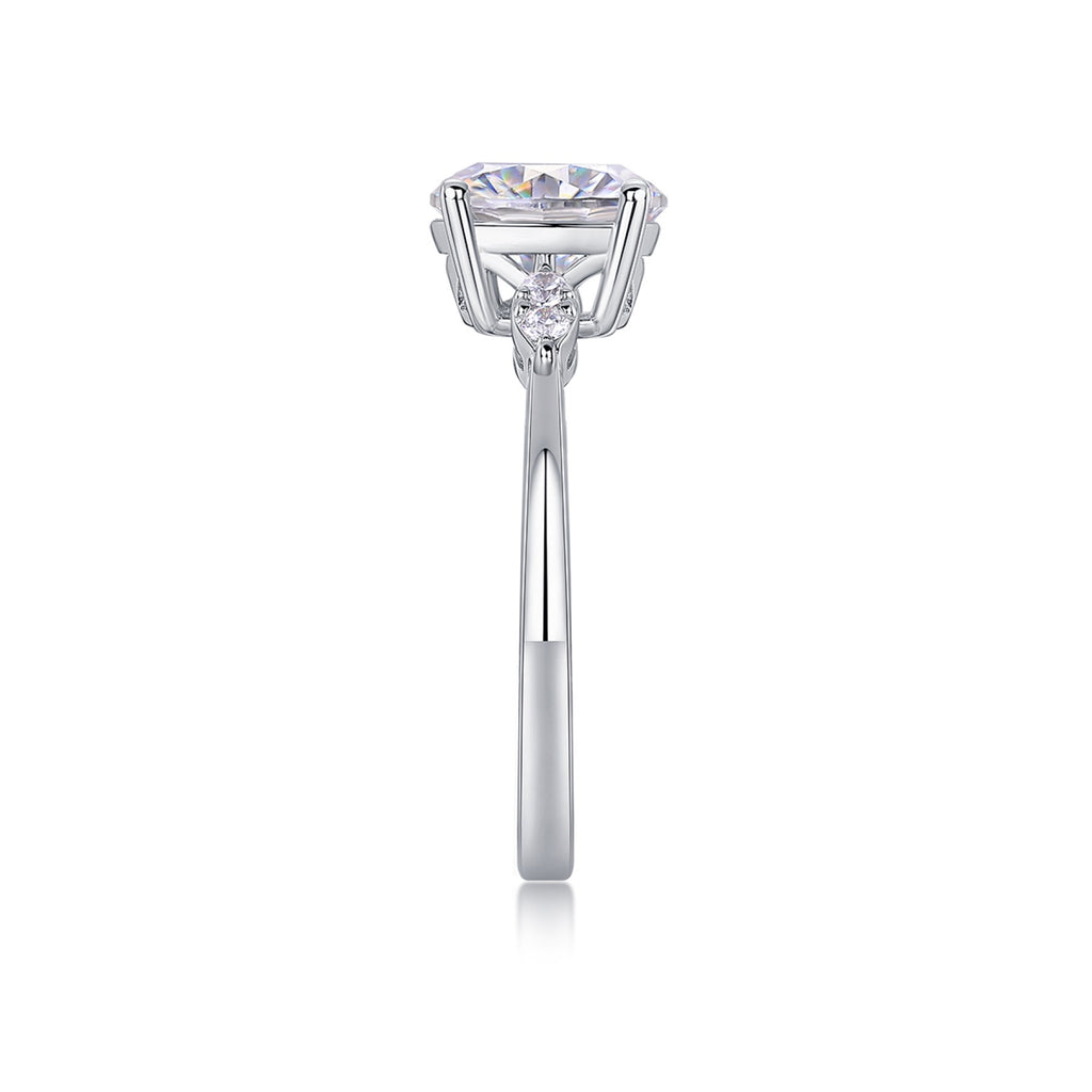 Leap 2 Carat Moissanite Solitaire Ring in Sterling Silver