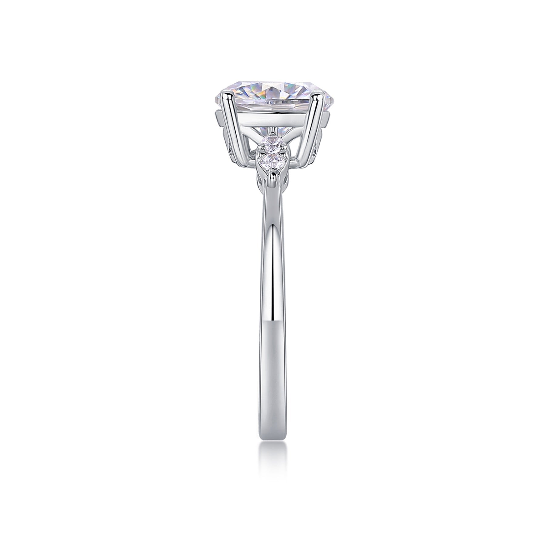Leap 2 Carat Moissanite Solitaire Ring in Sterling Silver