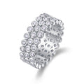 Bubbles Moissanite Eternity Band Ring in Sterling Silver