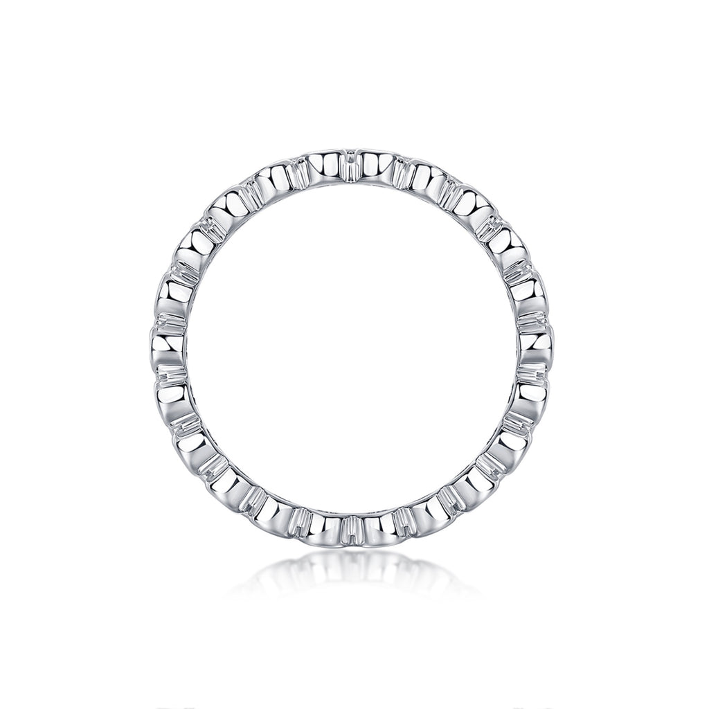 Bubbles Moissanite Eternity Band Ring in Sterling Silver