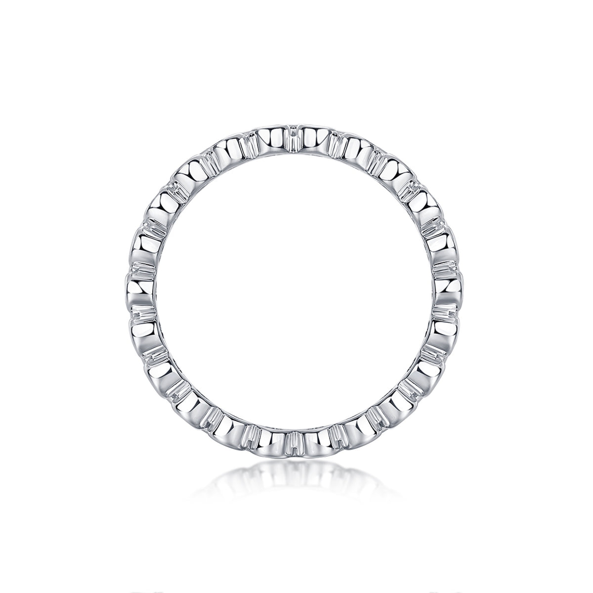 Bubbles Moissanite Eternity Band Ring in Sterling Silver