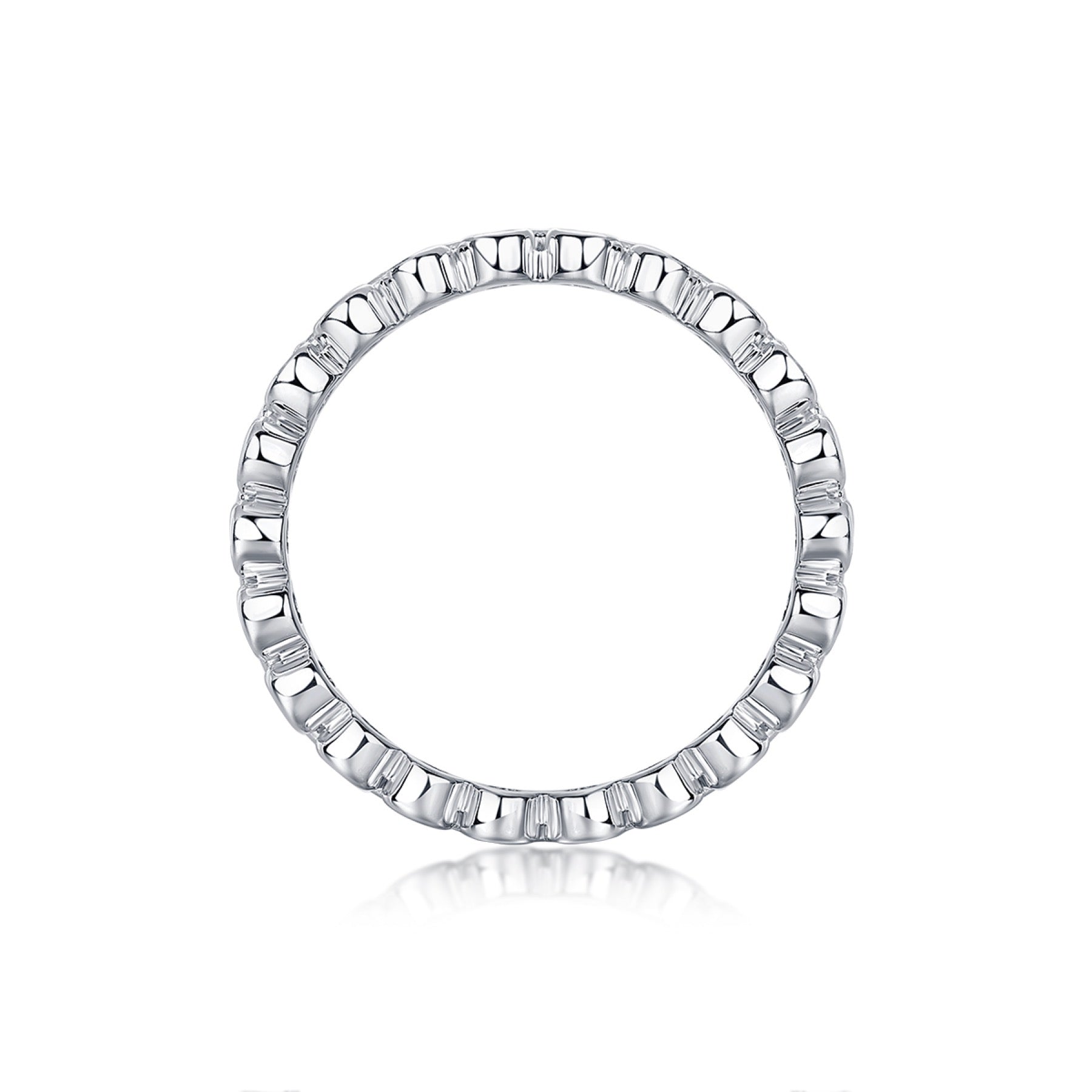Bubbles Moissanite Eternity Band Ring in Sterling Silver