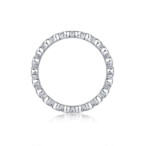 Bubbles Moissanite Eternity Band Ring in Sterling Silver