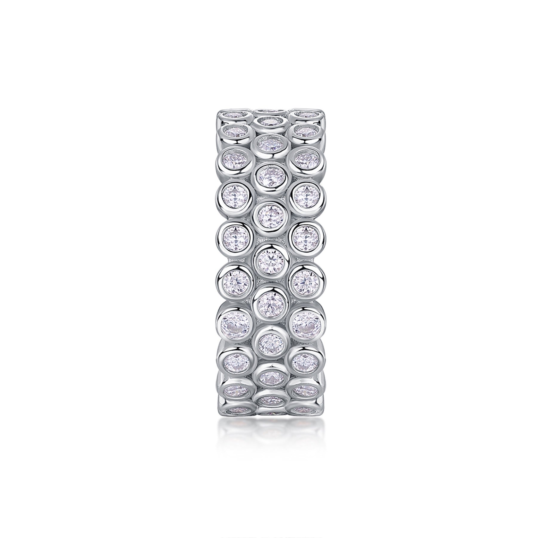 Bubbles Moissanite Eternity Band Ring in Sterling Silver