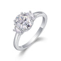 Silverglow Oval-Cut Moissanite Solitaire Ring in Sterling Silver