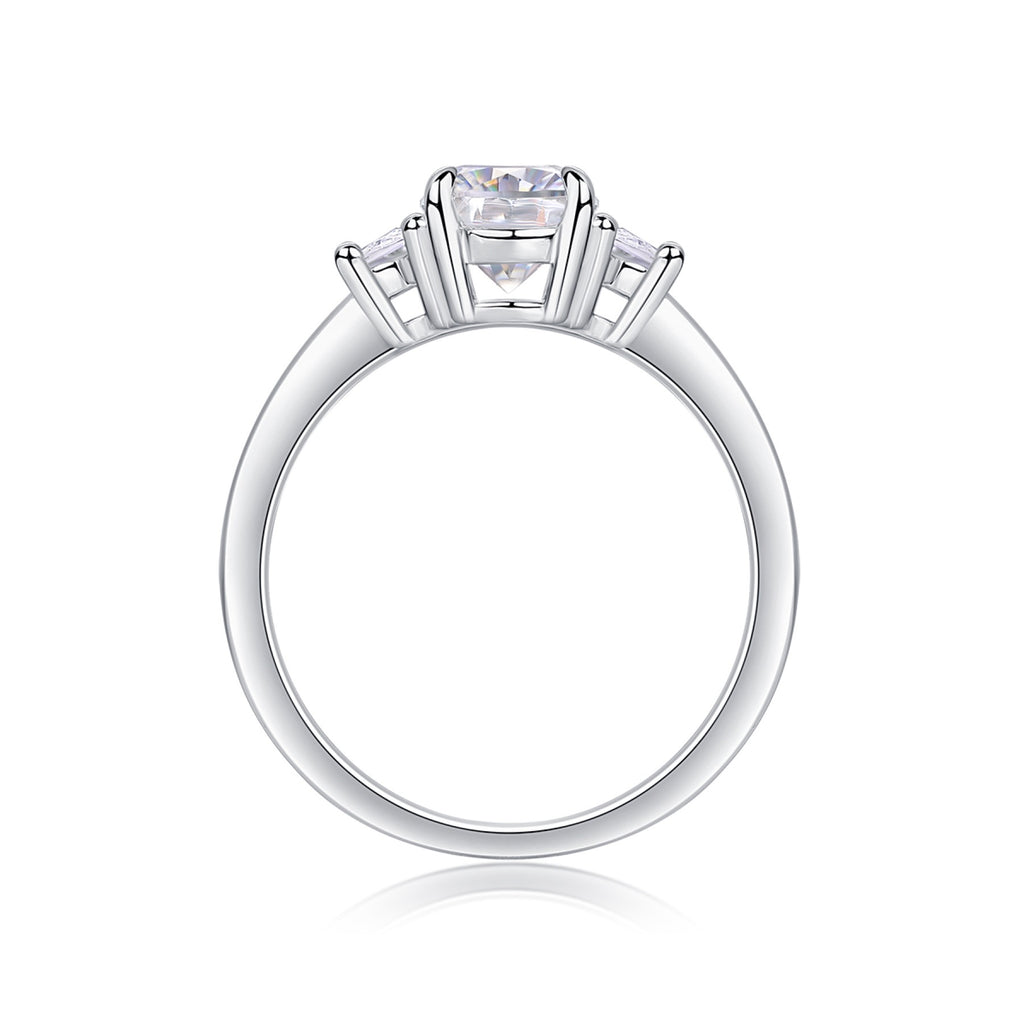 Silverglow Oval-Cut Moissanite Solitaire Ring in Sterling Silver