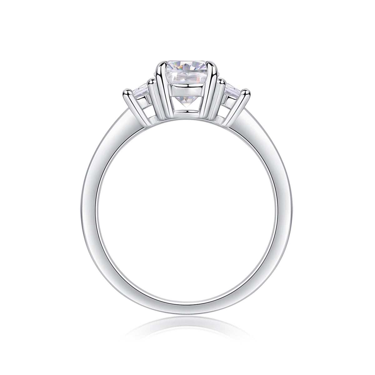 Silverglow 1.5 Carat Oval-Cut Moissanite Solitaire Ring in Sterling Silver