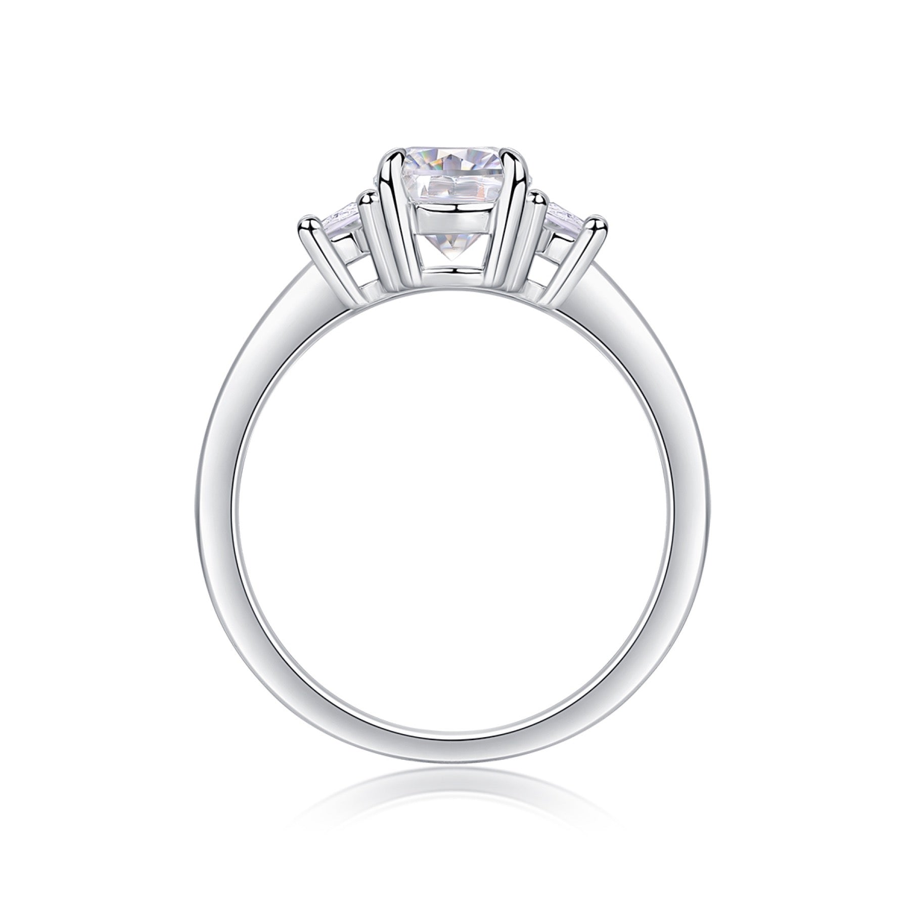 Silverglow Oval-Cut Moissanite Solitaire Ring in Sterling Silver