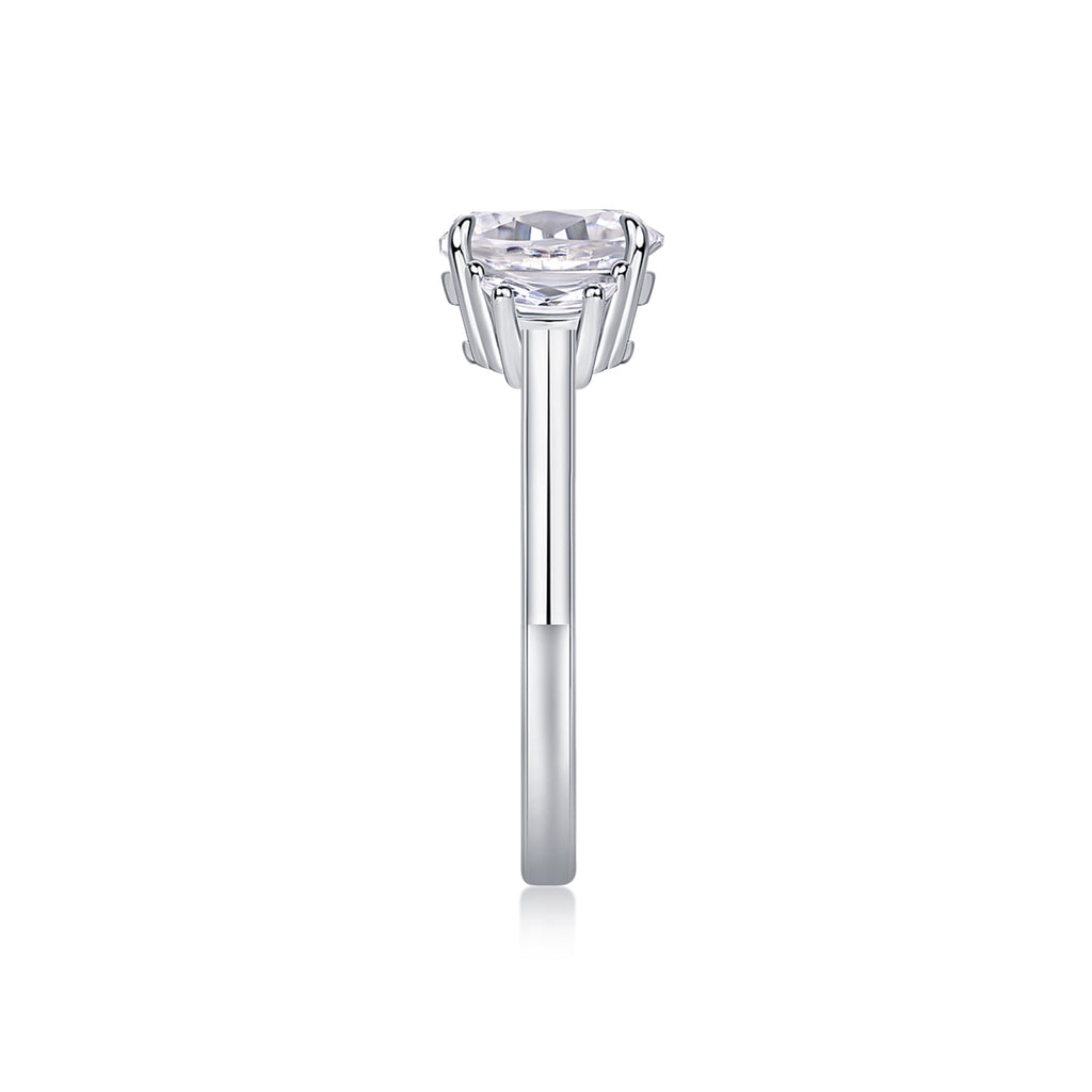 Silverglow Oval-Cut Moissanite Solitaire Ring in Sterling Silver