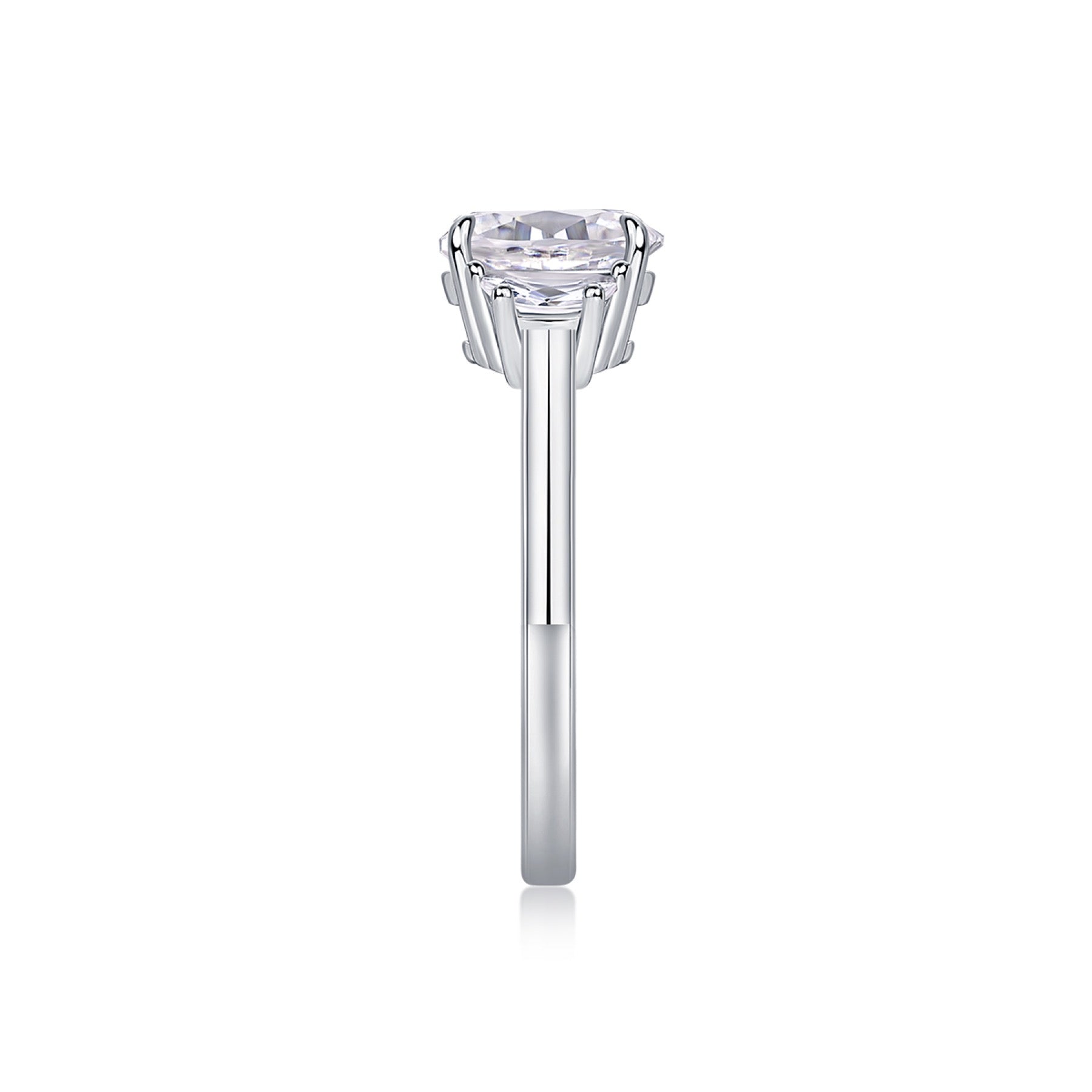 Silverglow Oval-Cut Moissanite Solitaire Ring in Sterling Silver