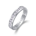 Twinlight Moissanite Eternity Band Ring in Sterling Silver