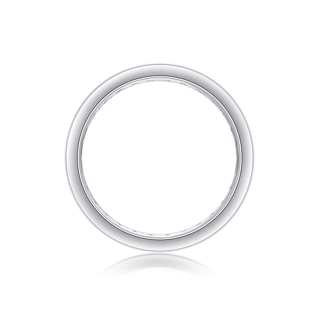 Twinlight Moissanite Eternity Band Ring in Sterling Silver