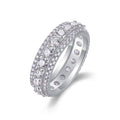 Relay Moissanite Eternity Band Ring in Sterling Silver