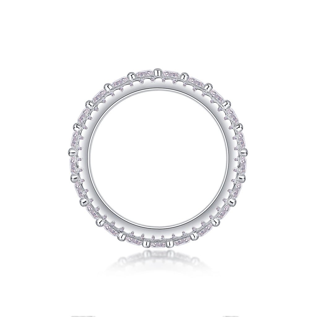 Relay Moissanite Eternity Band Ring in Sterling Silver