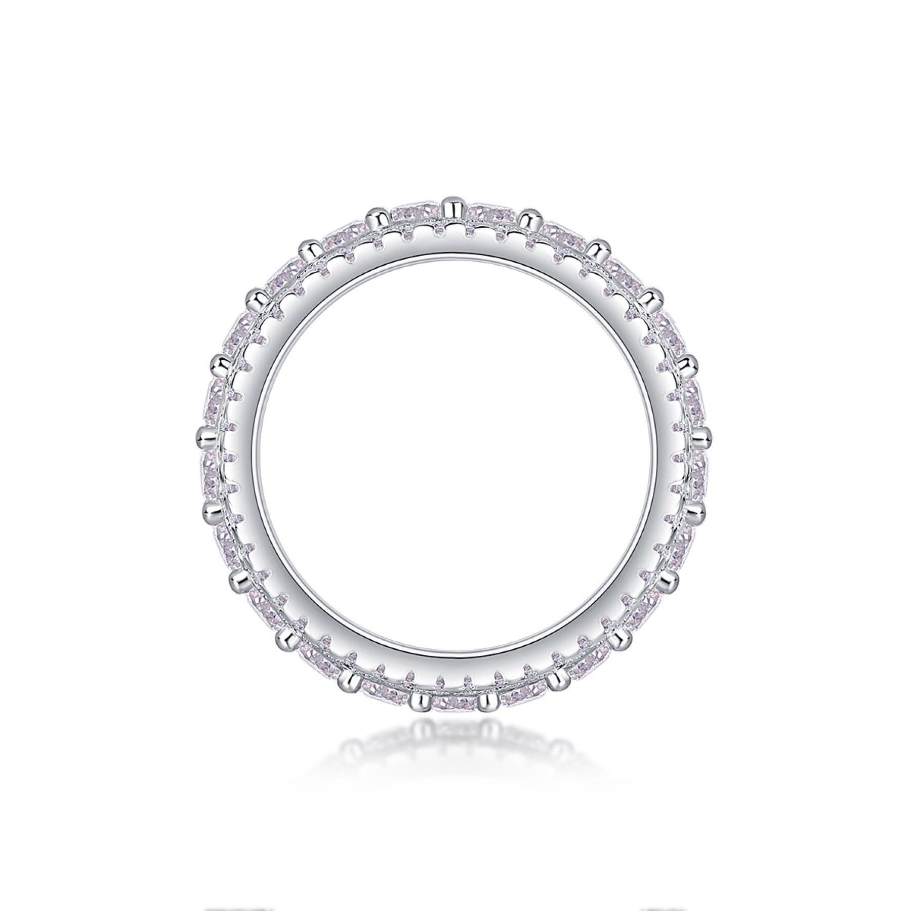 Relay Moissanite Eternity Band Ring in Sterling Silver