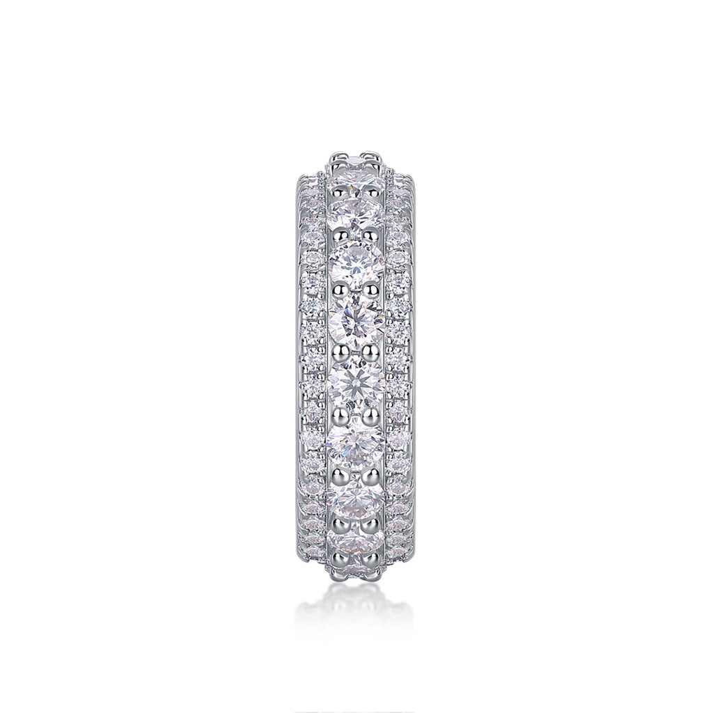 Relay Moissanite Eternity Band Ring in Sterling Silver