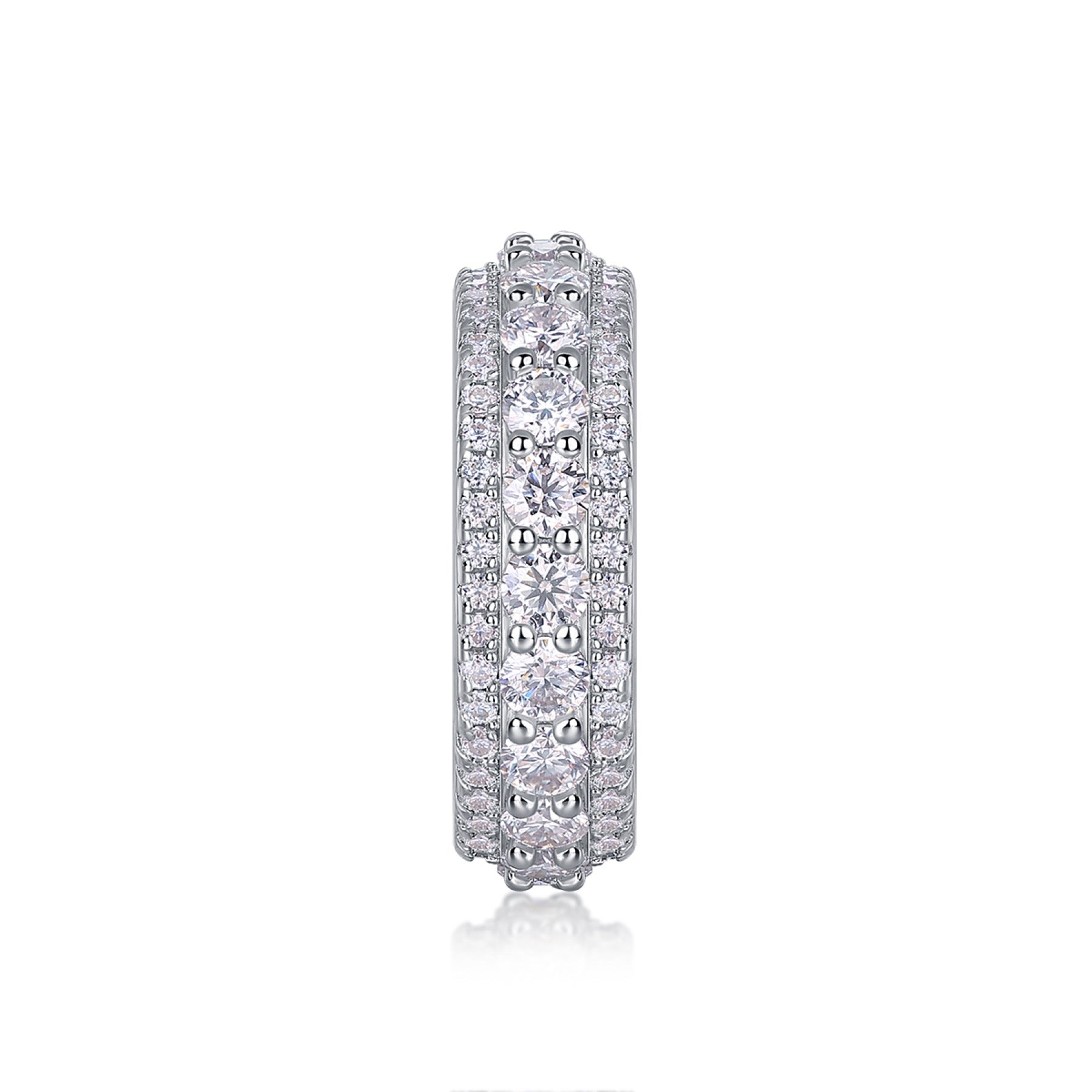 Relay Moissanite Eternity Band Ring in Sterling Silver